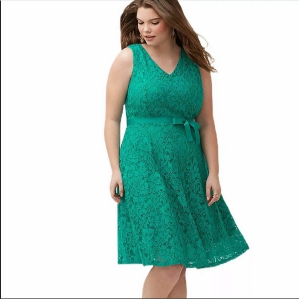 Lane Bryant teal lace cocktail dress size 24